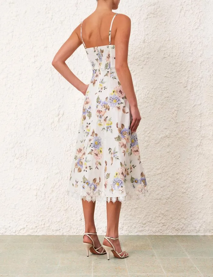 Women Dresses Zimmermann Applique Picnic Dress Blue Floral