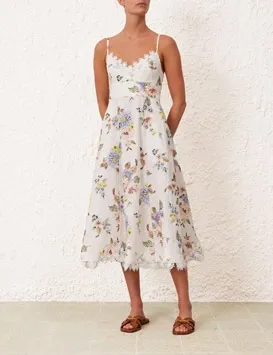 Women Dresses Zimmermann Applique Picnic Dress Blue Floral