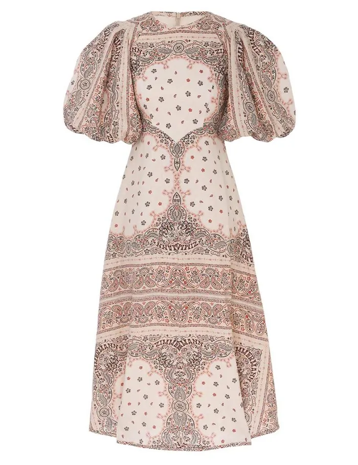 Women Dresses Zimmermann Day Midi Dress Cream Bandana