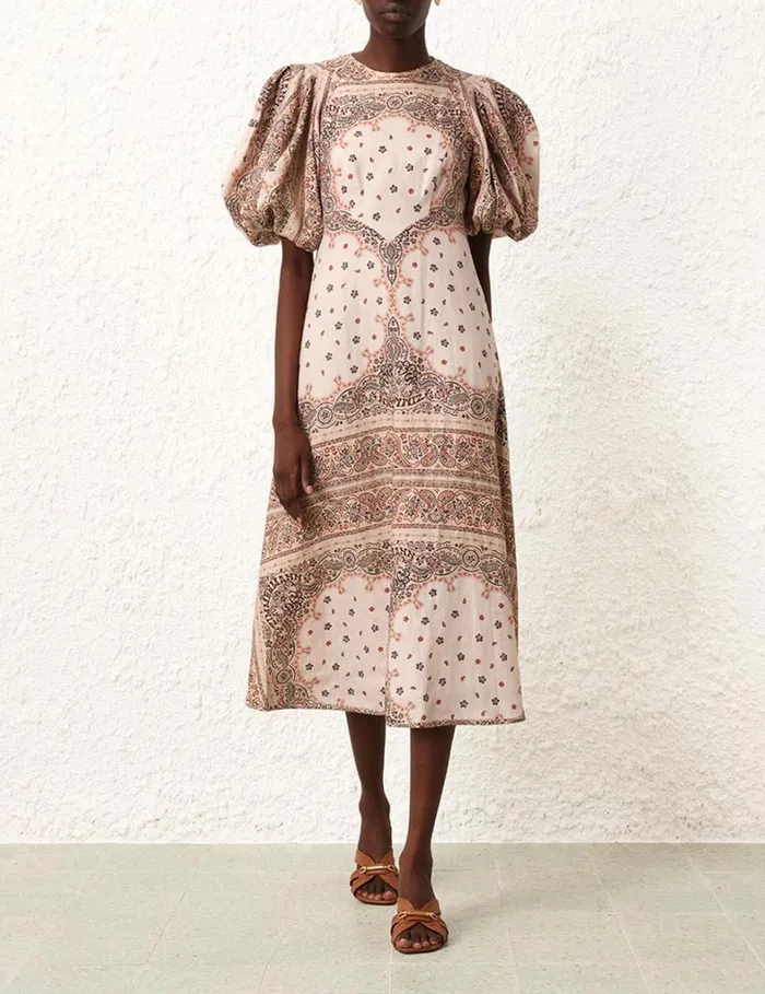 Women Dresses Zimmermann Day Midi Dress Cream Bandana