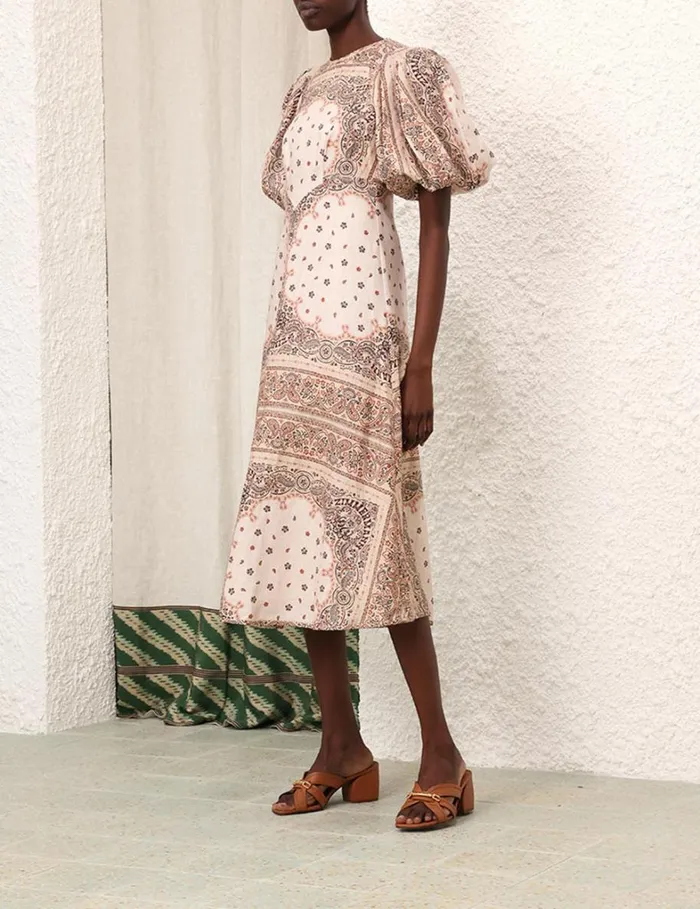 Women Dresses Zimmermann Day Midi Dress Cream Bandana