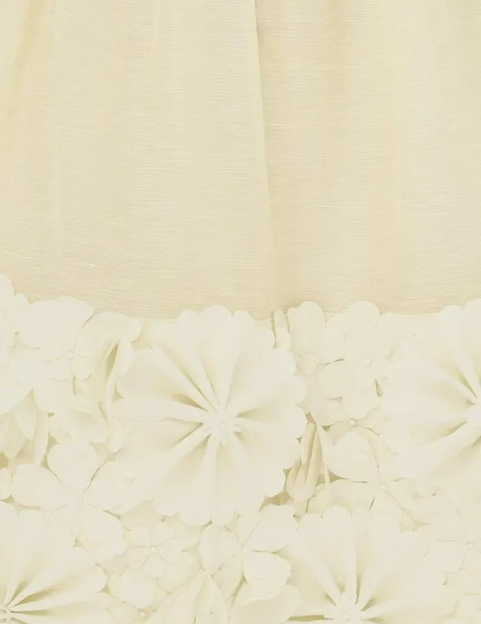 Women Dresses Zimmermann Harmony Applique Flower Mini Lemon