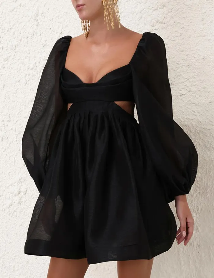 Women Dresses Zimmermann Harmony Bralette Mini Black