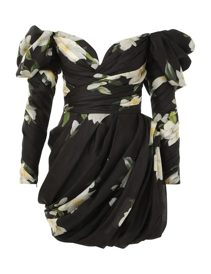 Women Dresses Zimmermann Harmony Drape Mini Dress Black Magnolia