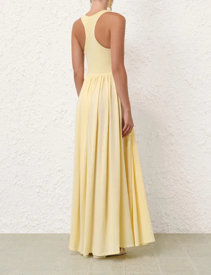 Women Dresses Zimmermann Harmony Metallic Tank Dress Lemon