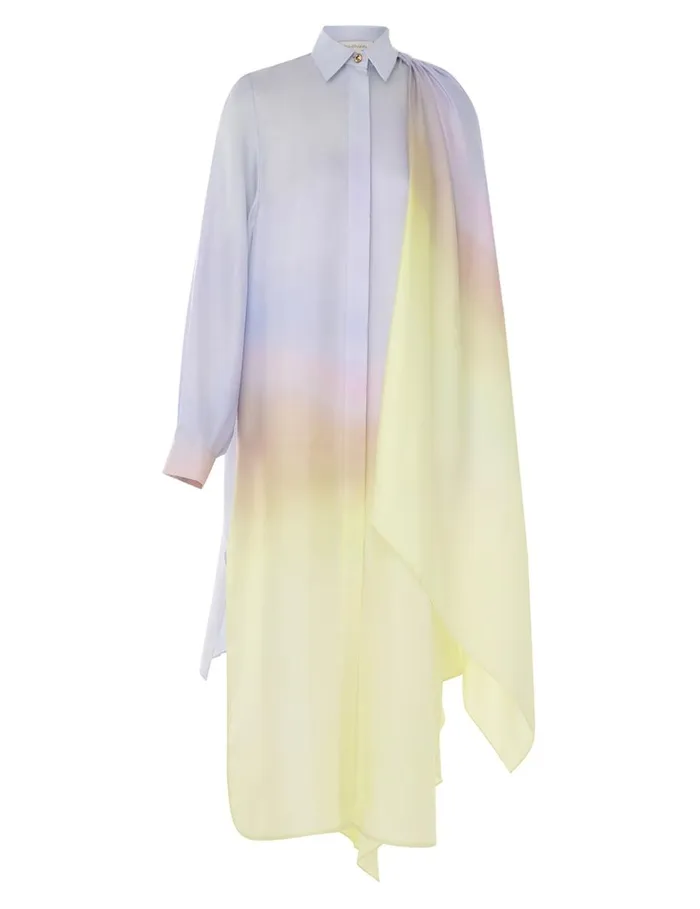 Women Dresses Zimmermann Harmony Scarf Shirt Midi Yellow Fields
