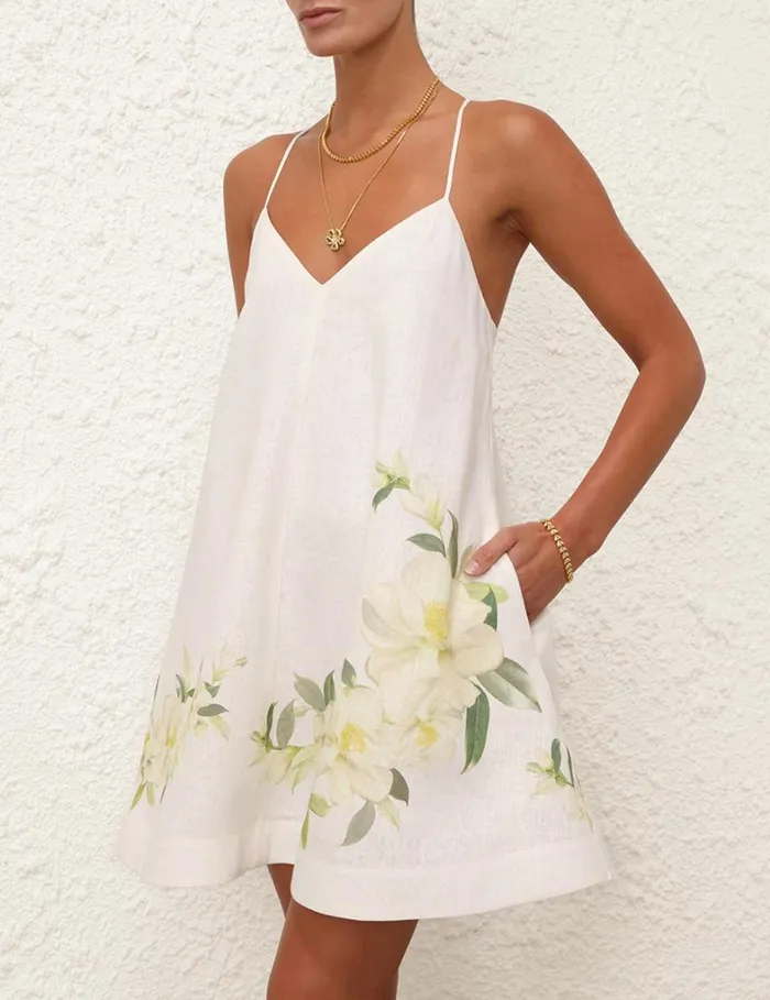 Women Dresses Zimmermann Harmony Swing Dress Ivory Magnolia