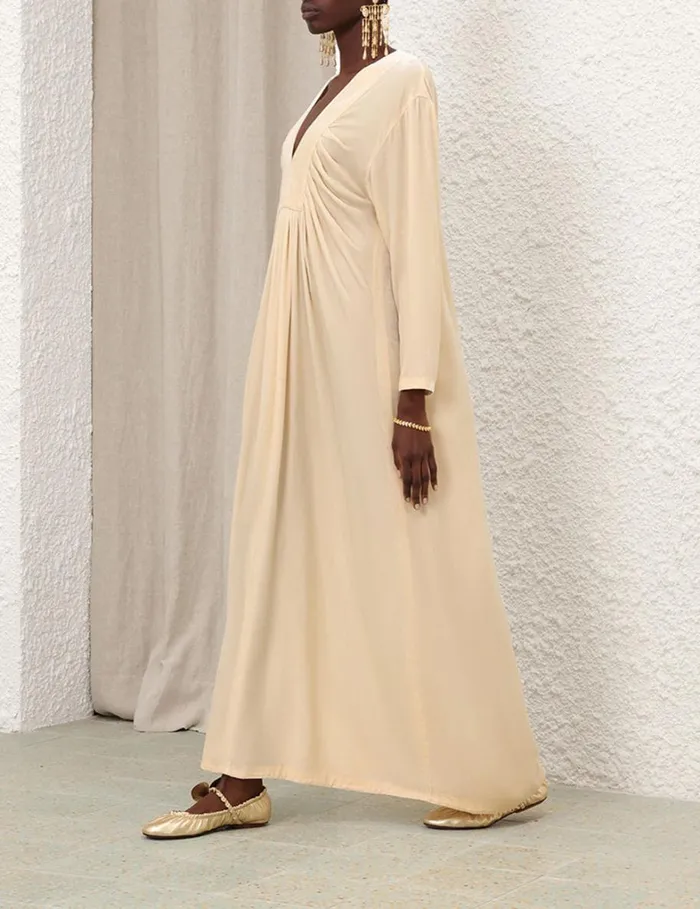 Women Dresses Zimmermann Harmony Velvet Dress Cream