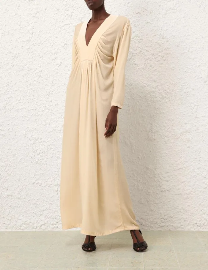 Women Dresses Zimmermann Harmony Velvet Dress Cream