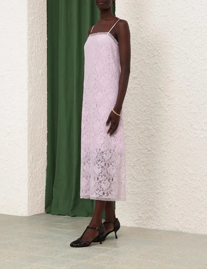 Women Dresses Zimmermann Lace Midi Dress Lilac