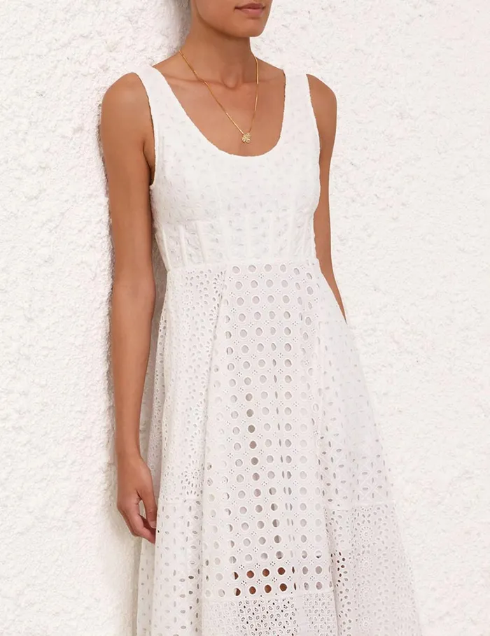 Women Dresses Zimmermann Matchmaker Anglaise Midi Ivory