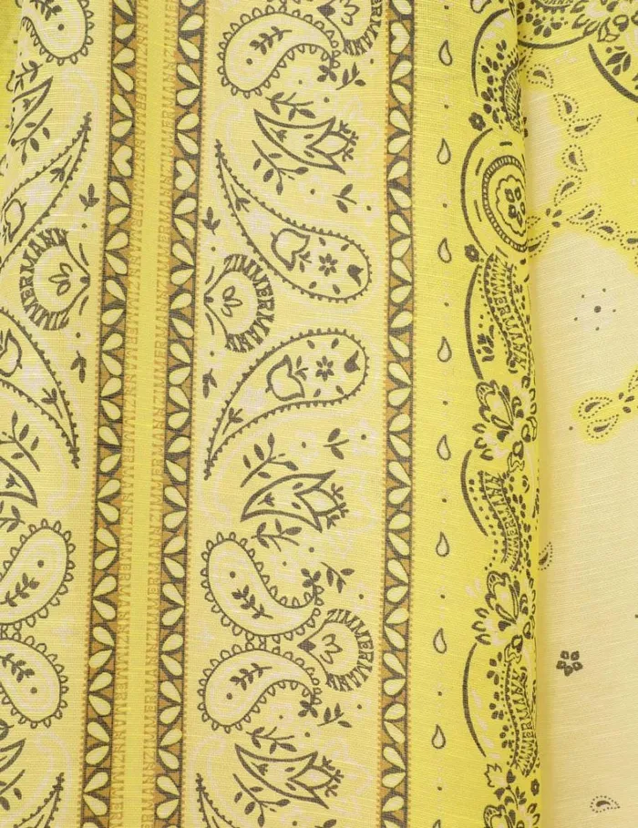 Women Dresses Zimmermann Matchmaker Bow Long Dress Yellow Bandana