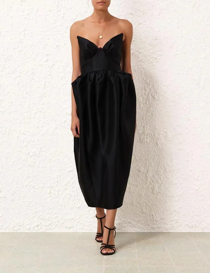 Women Dresses Zimmermann Matchmaker Bustier Midi Dress Black