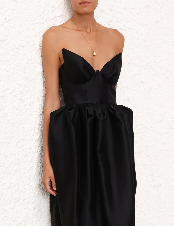 Women Dresses Zimmermann Matchmaker Bustier Midi Dress Black