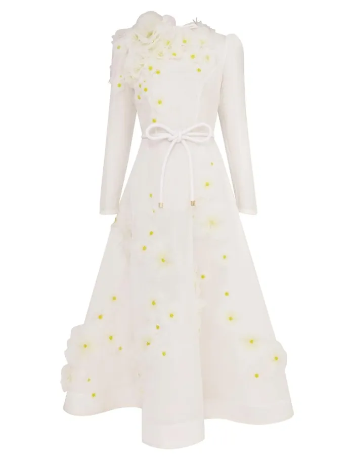 Women Dresses Zimmermann Matchmaker Daisy Midi Dress Ivory