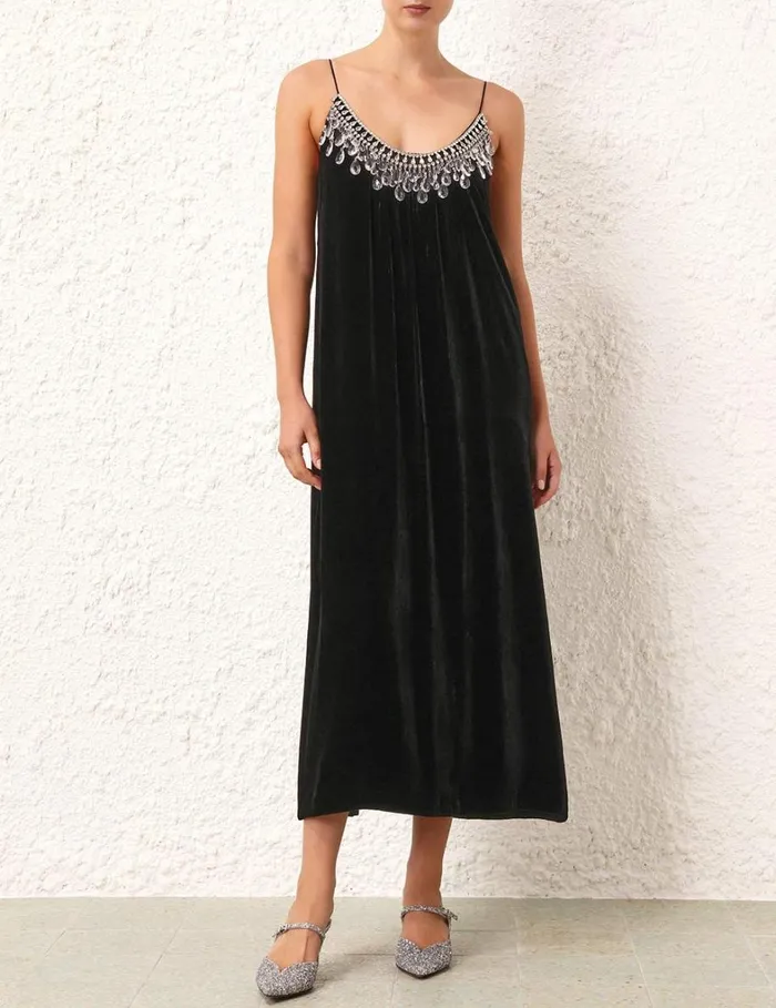 Women Dresses Zimmermann Matchmaker Diamante Slip Dress Black