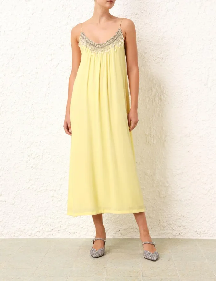 Women Dresses Zimmermann Matchmaker Diamante Slip Dress Lemon