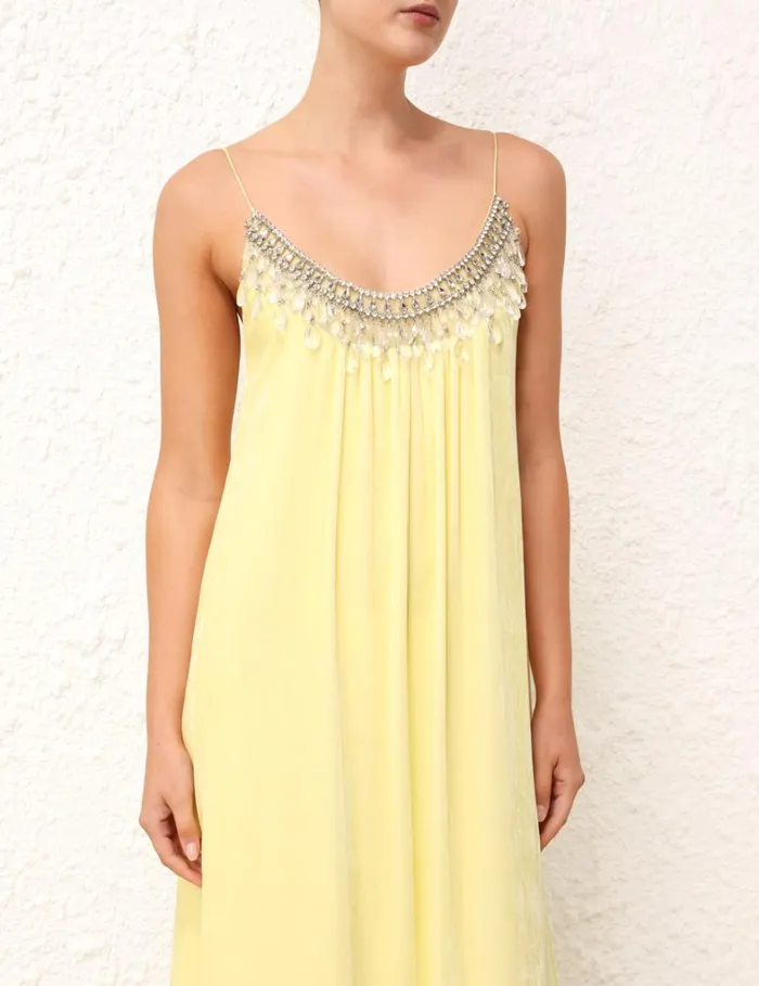 Women Dresses Zimmermann Matchmaker Diamante Slip Dress Lemon