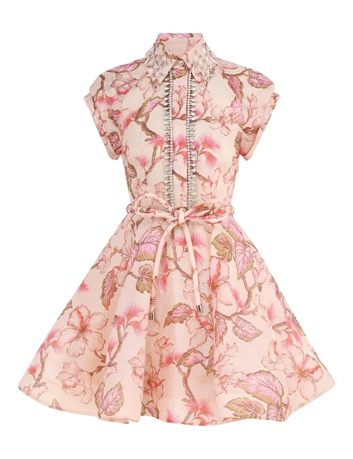 Women Dresses Zimmermann Matchmaker Flip Dress Coral Hibiscus