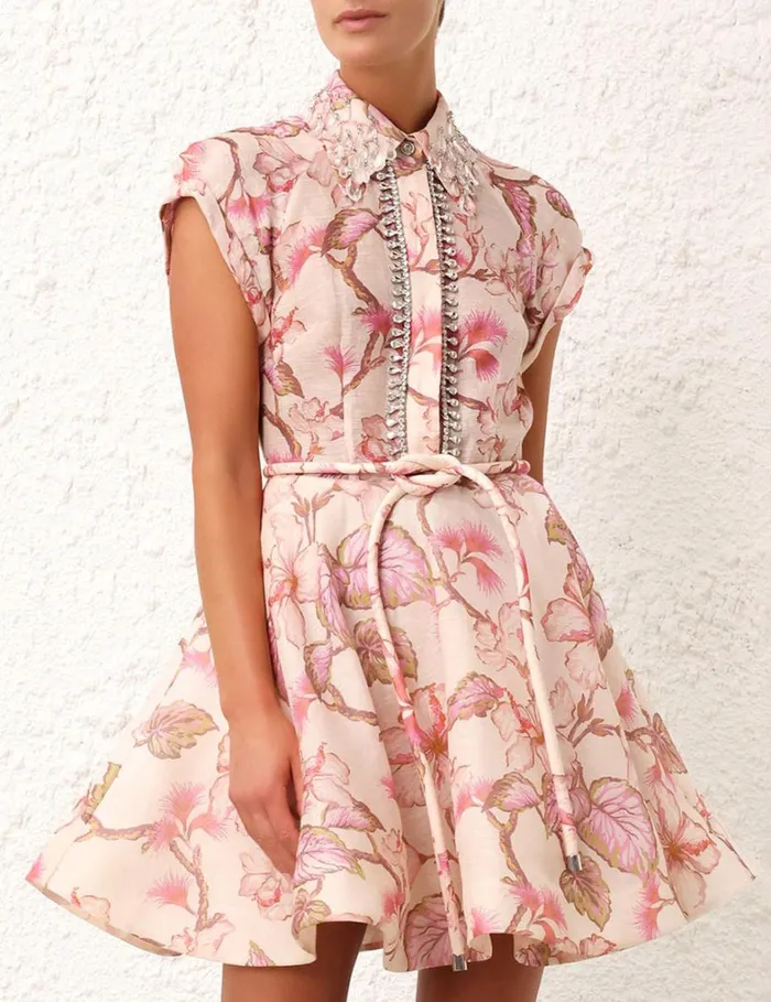 Women Dresses Zimmermann Matchmaker Flip Dress Coral Hibiscus