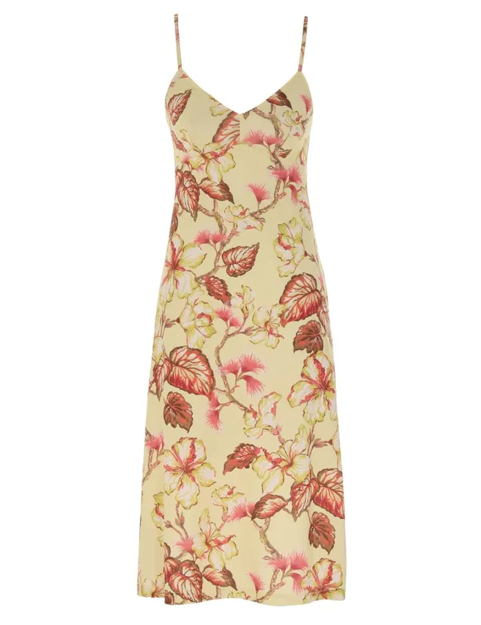 Women Dresses Zimmermann Matchmaker Flutter Midi Dress Yellow Hibiscus