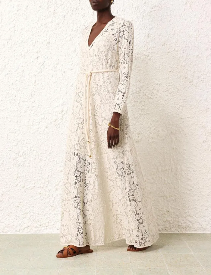 Women Dresses Zimmermann Matchmaker Lace Sheath Dress Cream