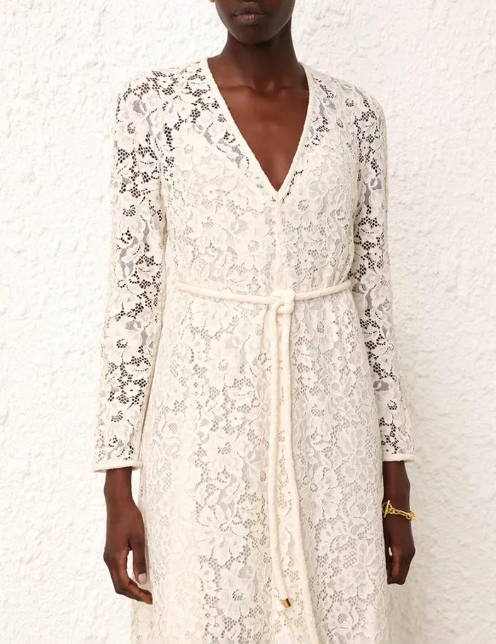 Women Dresses Zimmermann Matchmaker Lace Sheath Dress Cream