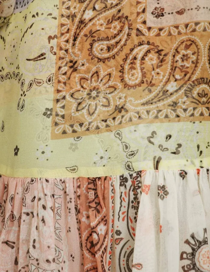 Women Dresses Zimmermann Matchmaker Lantern Mini Dress Bandana Patch Print