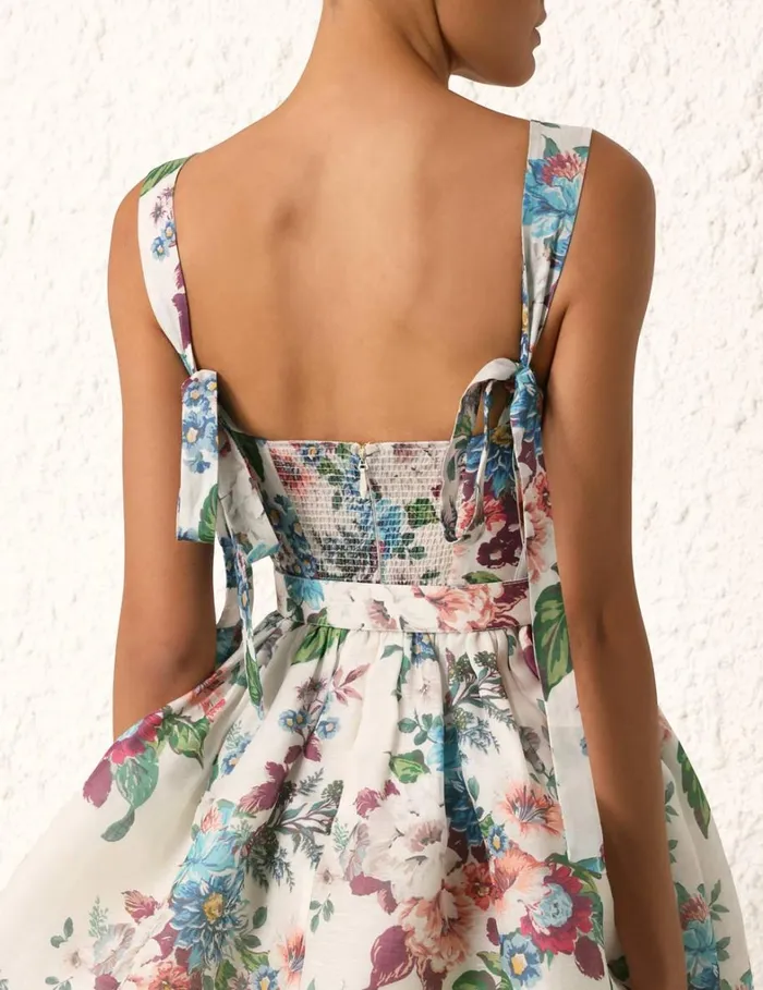 Women Dresses Zimmermann Matchmaker Mini Dress Ivory Barkcloth Print