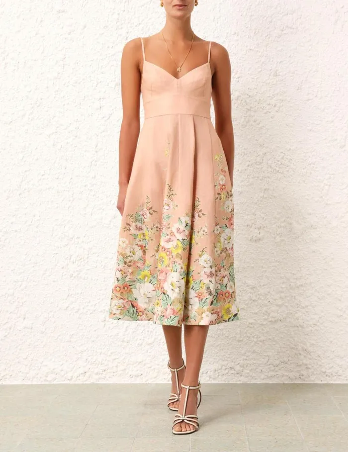 Women Dresses Zimmermann Matchmaker Picnic Dress Buffcoral Floral