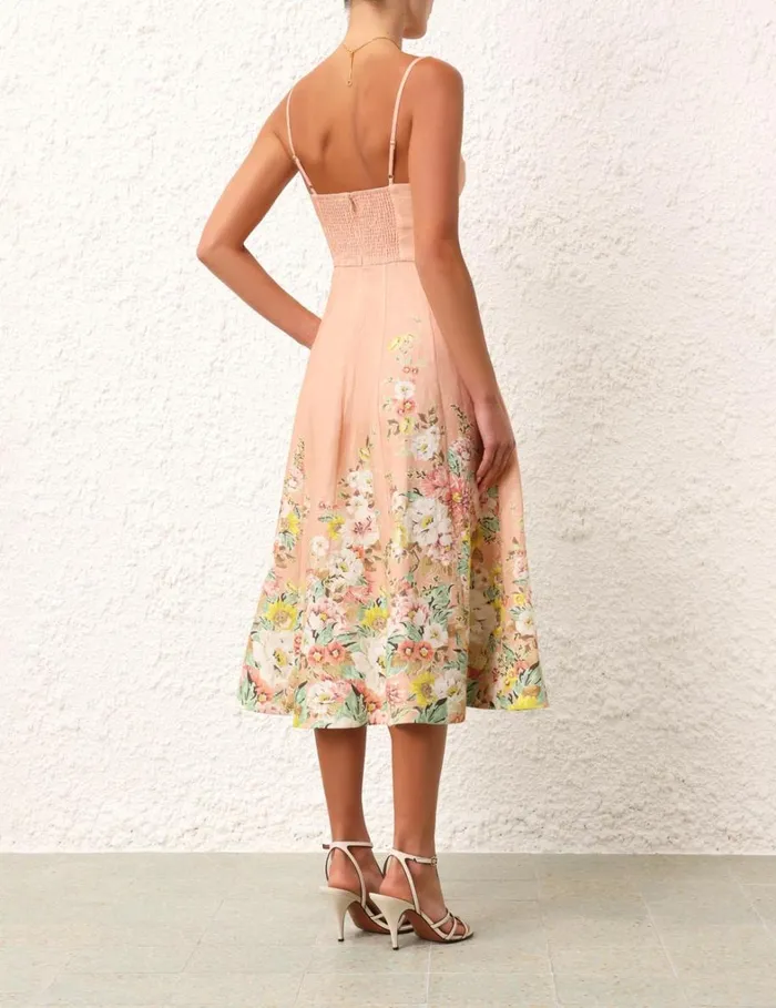 Women Dresses Zimmermann Matchmaker Picnic Dress Buffcoral Floral