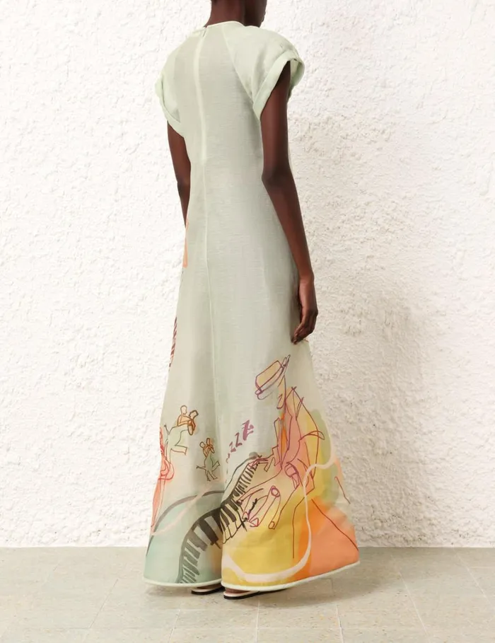 Women Dresses Zimmermann Matchmaker Poster V Neck Dress Poster Print