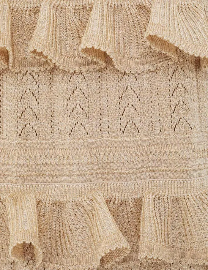Women Dresses Zimmermann Matchmaker Ruffle Midi Gold Lurex