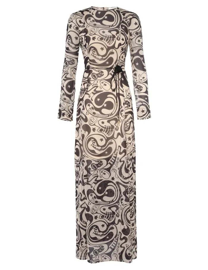 Women Dresses Zimmermann Matchmaker Sheath Dress Blacktea Abstract Musical