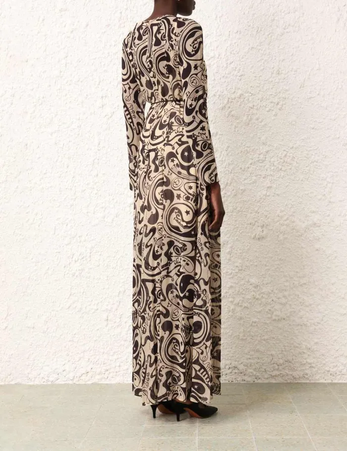 Women Dresses Zimmermann Matchmaker Sheath Dress Blacktea Abstract Musical