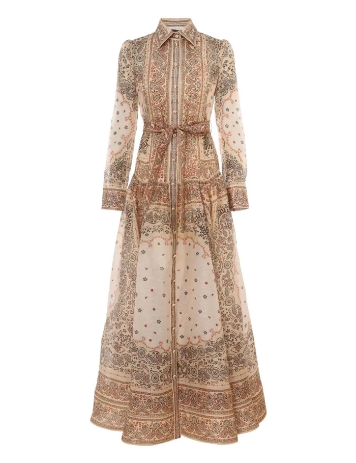 Women Dresses Zimmermann Matchmaker Shirt Dress Cream Bandana