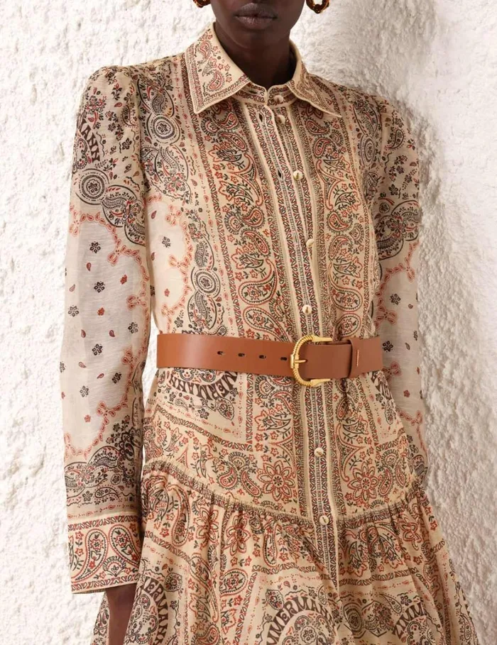 Women Dresses Zimmermann Matchmaker Shirt Dress Cream Bandana