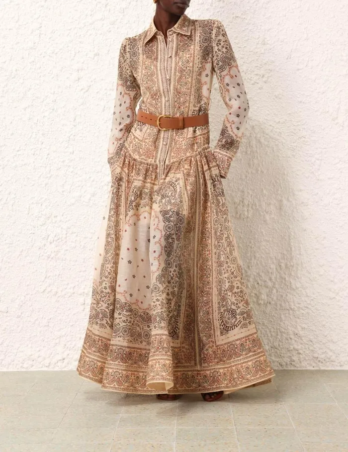 Women Dresses Zimmermann Matchmaker Shirt Dress Cream Bandana
