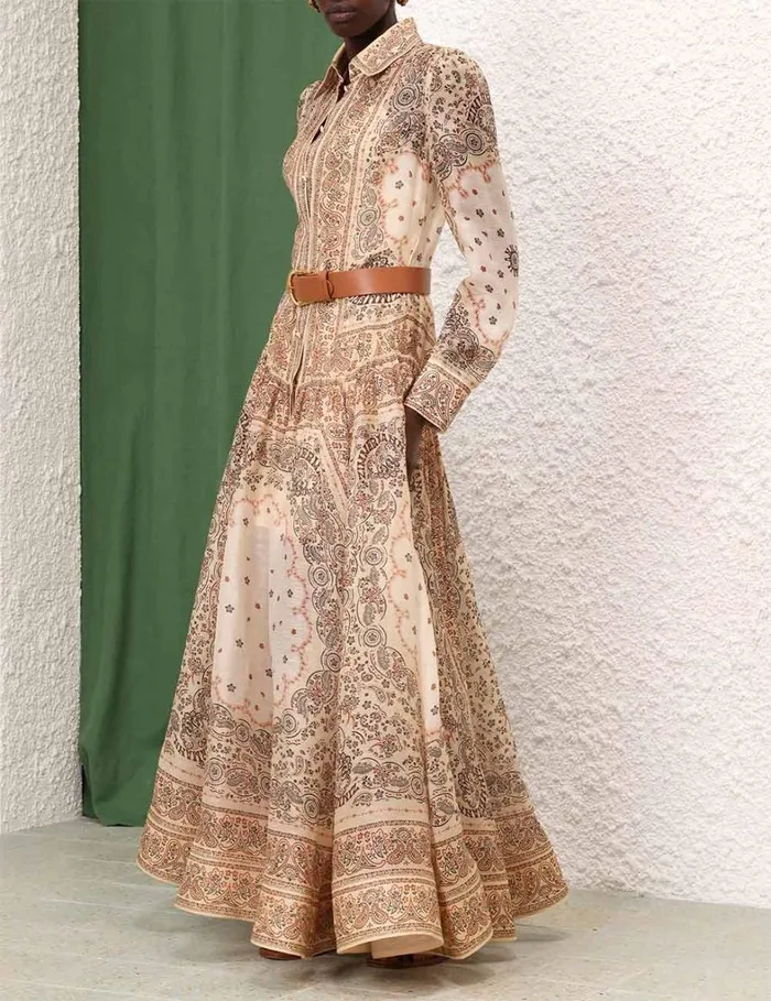 Women Dresses Zimmermann Matchmaker Shirt Dress Cream Bandana