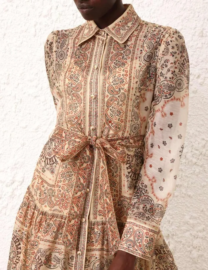 Women Dresses Zimmermann Matchmaker Shirt Dress Cream Bandana