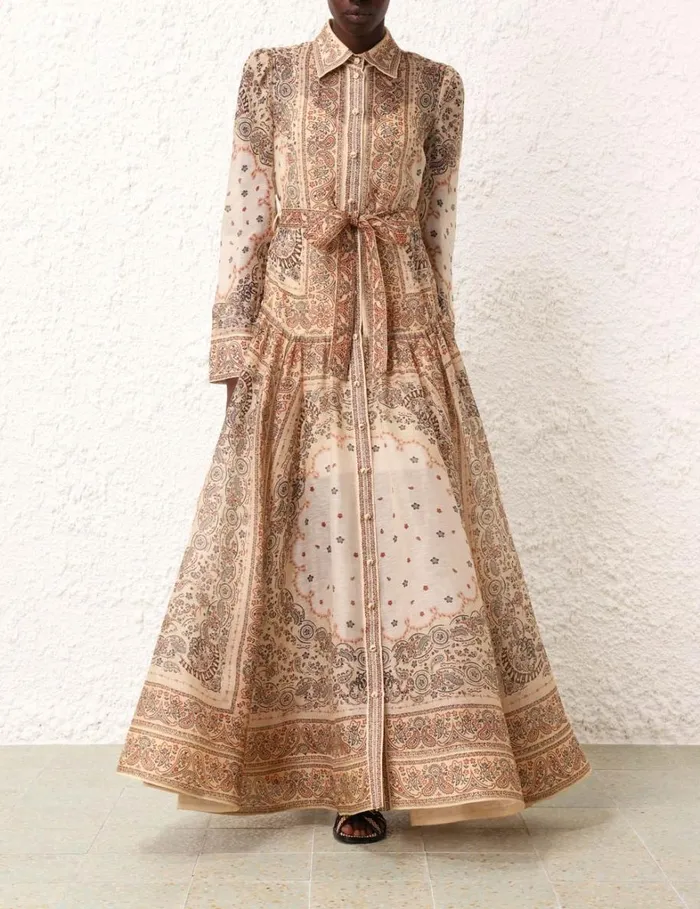 Women Dresses Zimmermann Matchmaker Shirt Dress Cream Bandana
