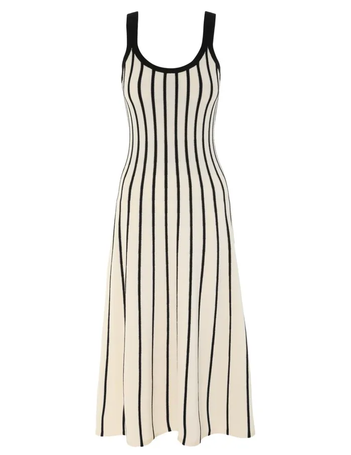 Women Dresses Zimmermann Matchmaker Stripe Tank Dress Creamblack