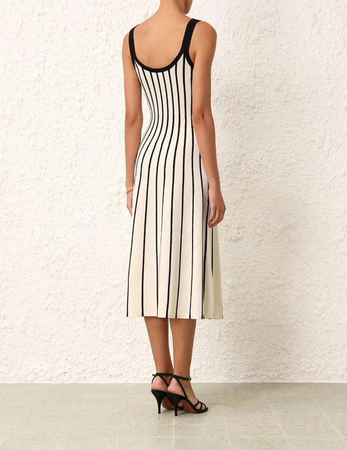 Women Dresses Zimmermann Matchmaker Stripe Tank Dress Creamblack