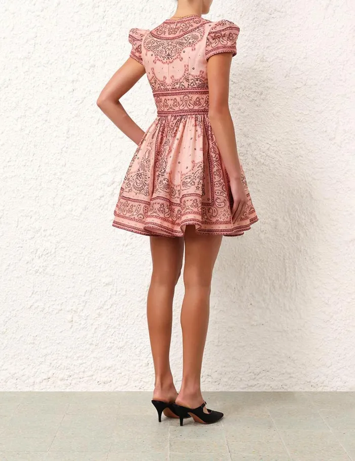 Women Dresses Zimmermann Matchmaker Structured Mini Pink Bandana