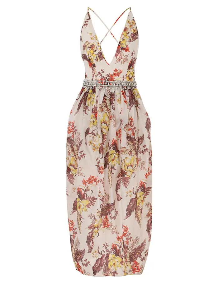 Women Dresses Zimmermann Matchmaker Tulip Dress Ivory Tropical Floral