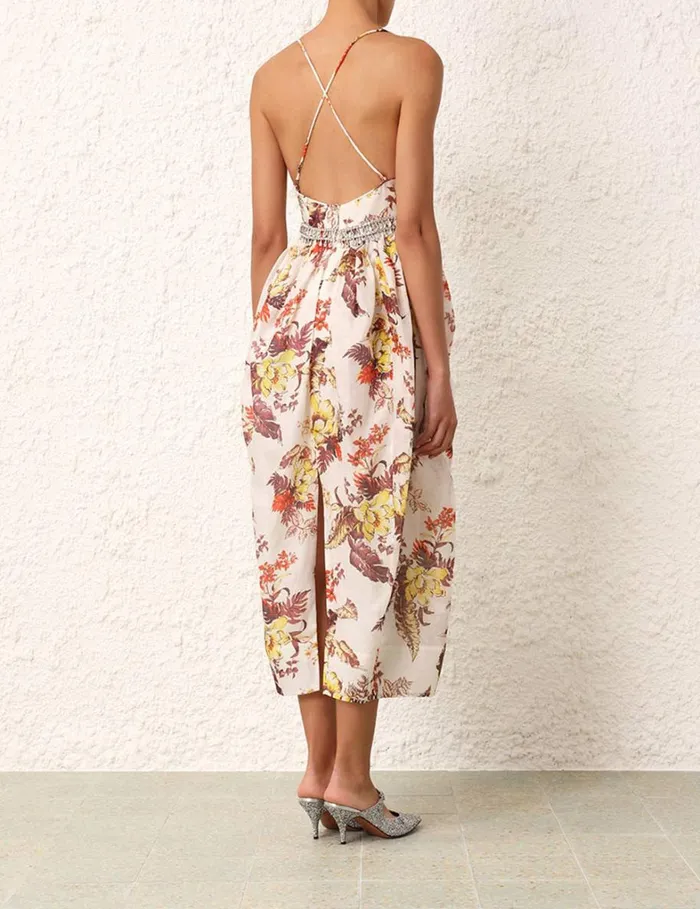Women Dresses Zimmermann Matchmaker Tulip Dress Ivory Tropical Floral