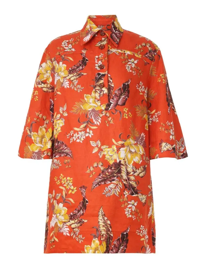 Women Dresses Zimmermann Matchmaker Tunic Dress Red Tropical Floral