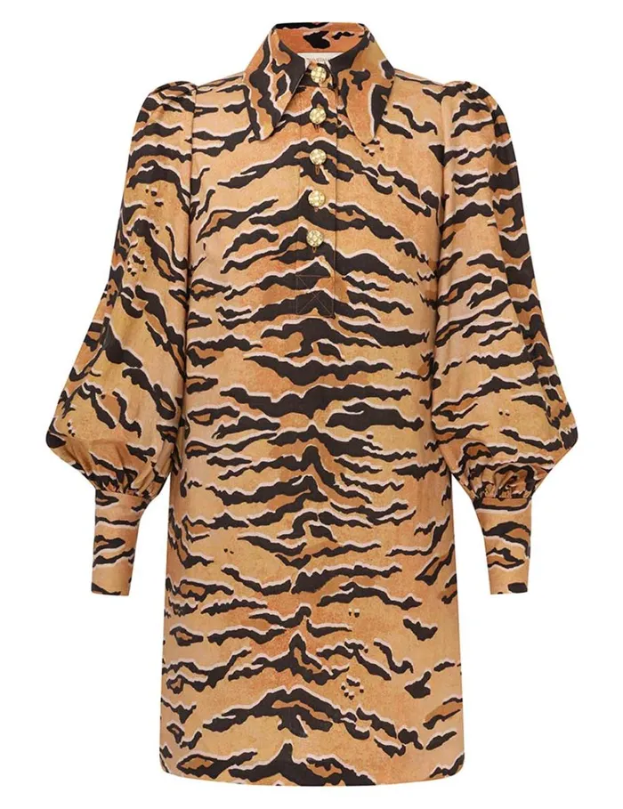 Women Dresses Zimmermann Matchmaker Tunic Dress Tan Tiger