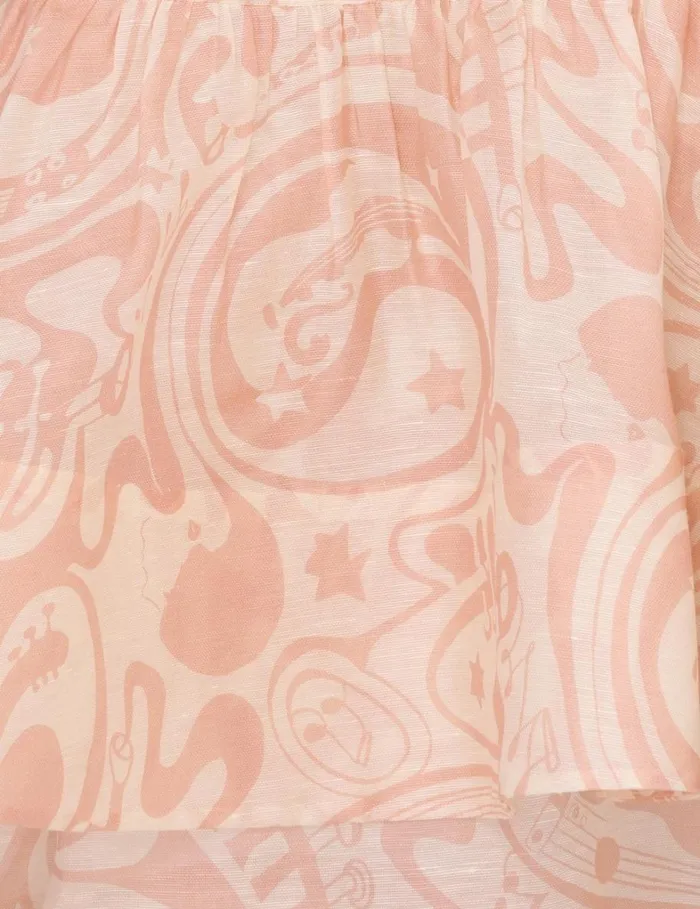 Women Dresses Zimmermann Matchmaker V Neck Gown Pinkcream Abstract Musical