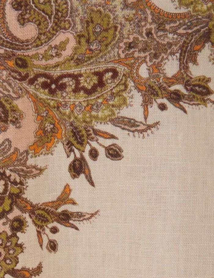 Women Dresses Zimmermann Natura Buttoned Midi Dress Khaki Paisley